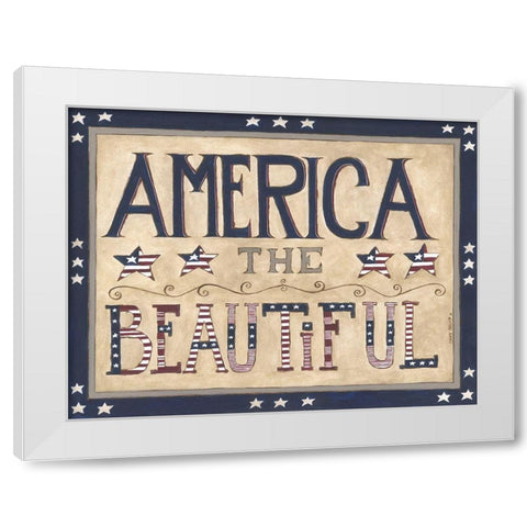 America the Beautiful White Modern Wood Framed Art Print by Shamp, Cindy