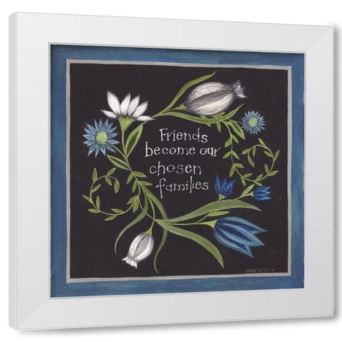 Blue Flowers I White Modern Wood Framed Art Print by Shamp, Cindy