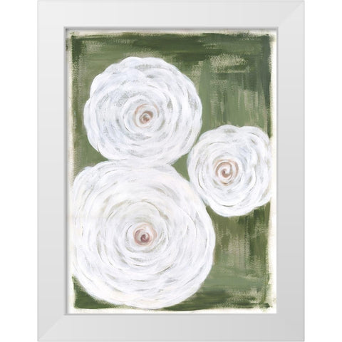 Big White Flowers I White Modern Wood Framed Art Print by Shamp, Cindy