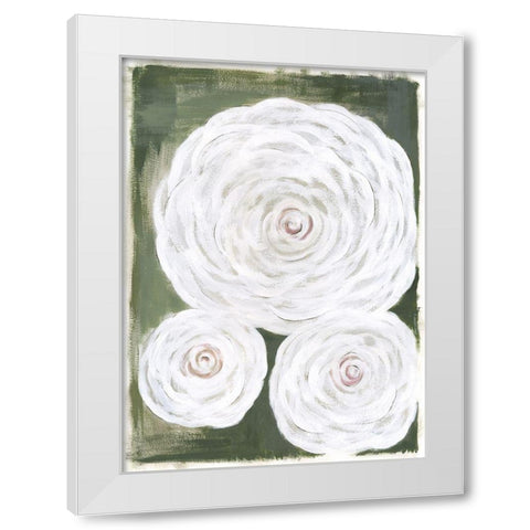 Big White Flowers II White Modern Wood Framed Art Print by Shamp, Cindy
