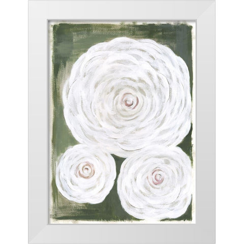 Big White Flowers II White Modern Wood Framed Art Print by Shamp, Cindy