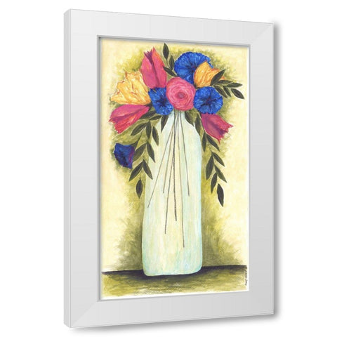 Abstract Flowers II White Modern Wood Framed Art Print by Shamp, Cindy