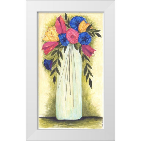 Abstract Flowers II White Modern Wood Framed Art Print by Shamp, Cindy
