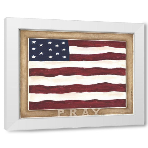 US Pray White Modern Wood Framed Art Print by Shamp, Cindy