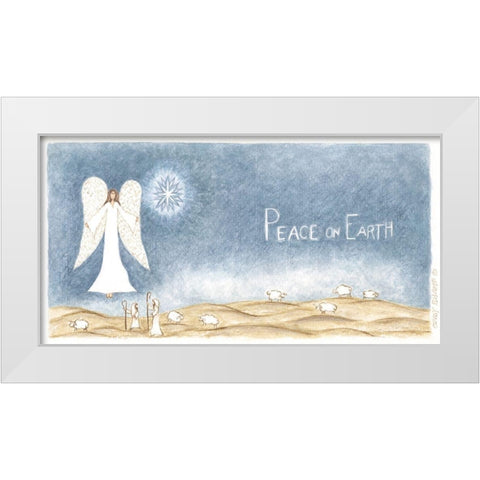 Peace on Earth Angel White Modern Wood Framed Art Print by Shamp, Cindy