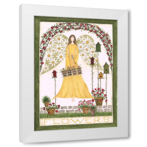 Flowers White Modern Wood Framed Art Print by Shamp, Cindy