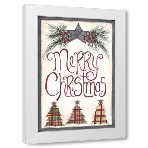 Merry Christmas White Modern Wood Framed Art Print by Shamp, Cindy