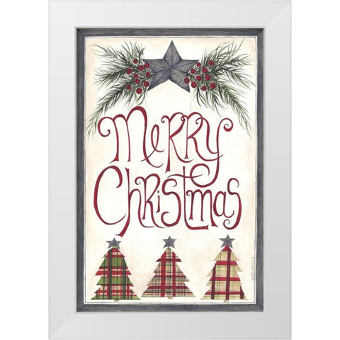 Merry Christmas White Modern Wood Framed Art Print by Shamp, Cindy
