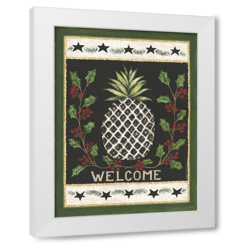 Welcome Pineapple White Modern Wood Framed Art Print by Shamp, Cindy