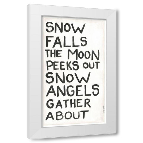 Snow Falls White Modern Wood Framed Art Print by Shamp, Cindy