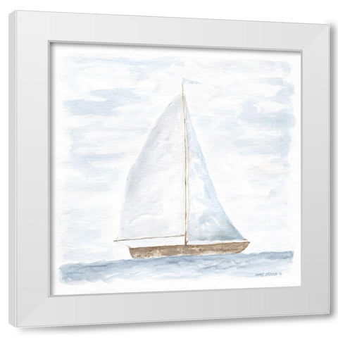 Nantucket Ship IV White Modern Wood Framed Art Print by Shamp, Cindy