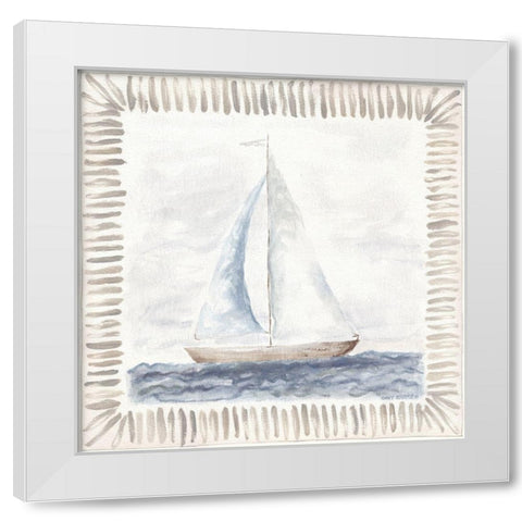 Sailboat III White Modern Wood Framed Art Print by Shamp, Cindy
