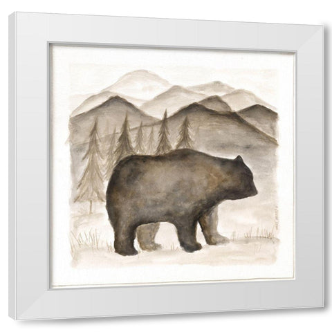 Bear White Modern Wood Framed Art Print by Shamp, Cindy