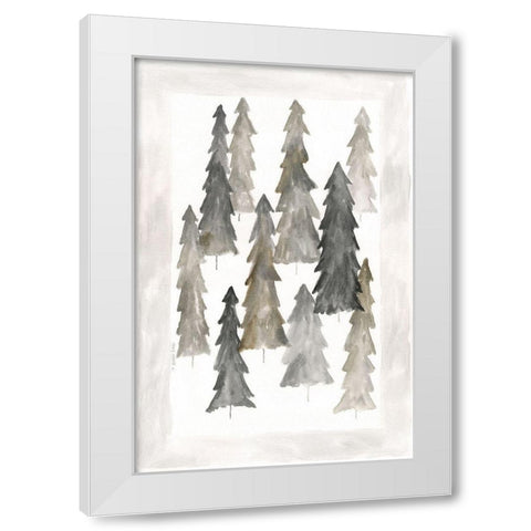 Winter Trees I White Modern Wood Framed Art Print by Shamp, Cindy