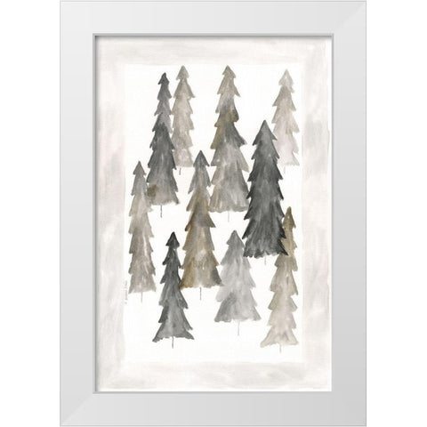 Winter Trees I White Modern Wood Framed Art Print by Shamp, Cindy