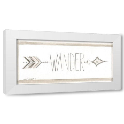Wander White Modern Wood Framed Art Print by Shamp, Cindy