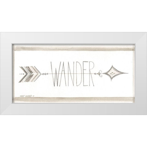 Wander White Modern Wood Framed Art Print by Shamp, Cindy