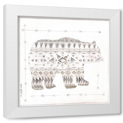 Patterned Bear White Modern Wood Framed Art Print by Shamp, Cindy