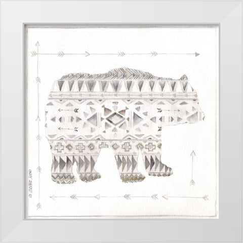 Patterned Bear White Modern Wood Framed Art Print by Shamp, Cindy