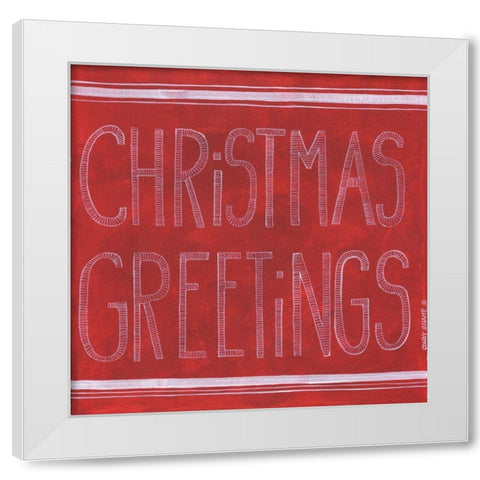 Christmas Greetings White Modern Wood Framed Art Print by Shamp, Cindy