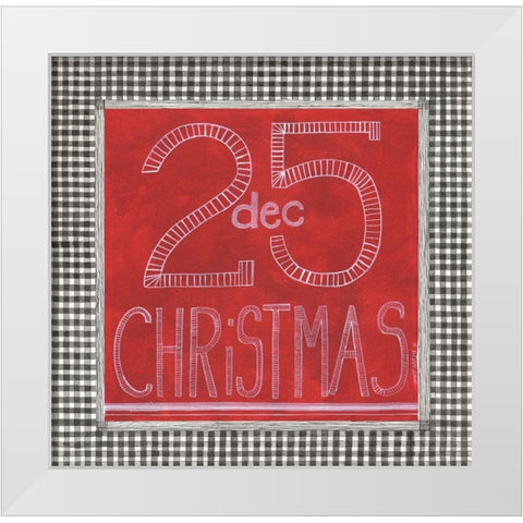 Dec 25. White Modern Wood Framed Art Print by Shamp, Cindy
