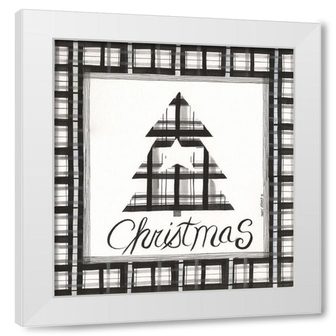 Christmas Tree White Modern Wood Framed Art Print by Shamp, Cindy