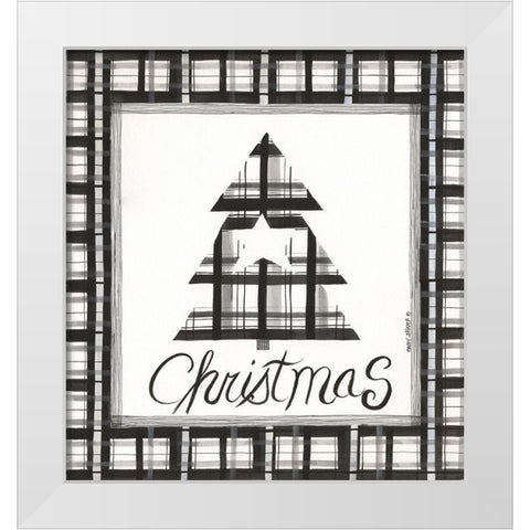 Christmas Tree White Modern Wood Framed Art Print by Shamp, Cindy