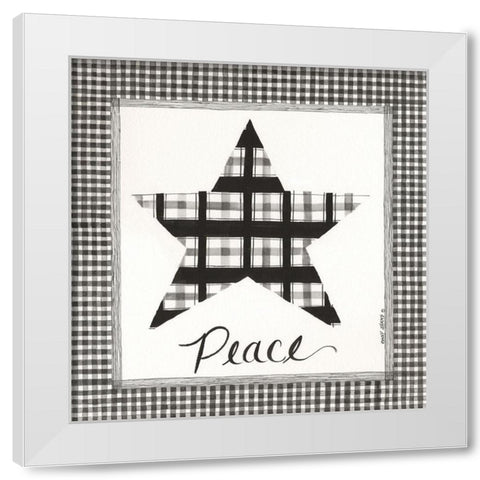 Peace Star White Modern Wood Framed Art Print by Shamp, Cindy