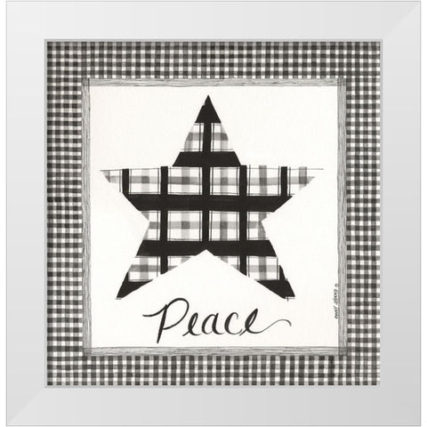 Peace Star White Modern Wood Framed Art Print by Shamp, Cindy