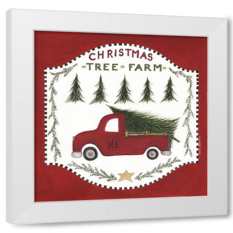 Christmas Tree Farm White Modern Wood Framed Art Print by Shamp, Cindy