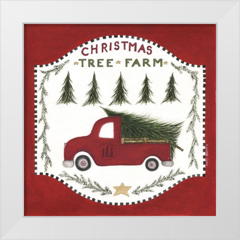 Christmas Tree Farm White Modern Wood Framed Art Print by Shamp, Cindy