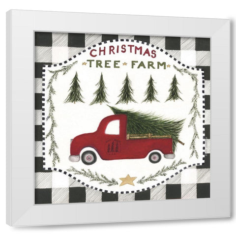 Christmas Tree Farm II White Modern Wood Framed Art Print by Shamp, Cindy