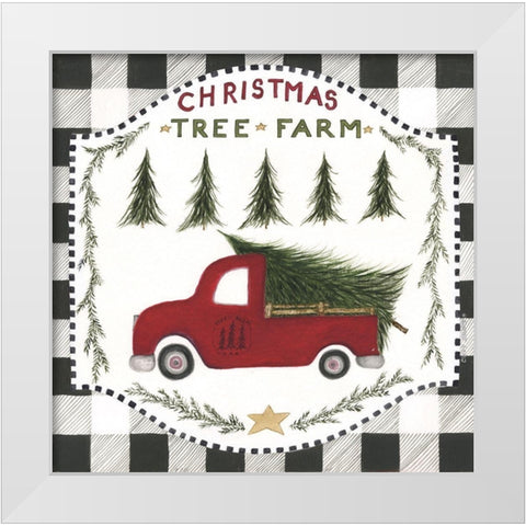 Christmas Tree Farm II White Modern Wood Framed Art Print by Shamp, Cindy