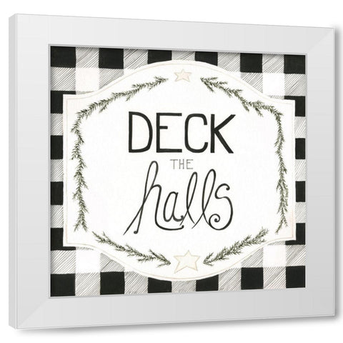 Deck the Halls White Modern Wood Framed Art Print by Shamp, Cindy