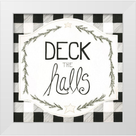 Deck the Halls White Modern Wood Framed Art Print by Shamp, Cindy