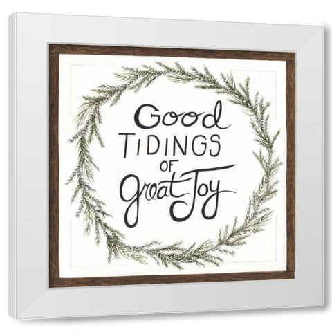 Good Tidings White Modern Wood Framed Art Print by Shamp, Cindy