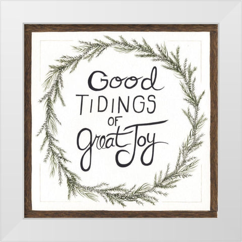 Good Tidings White Modern Wood Framed Art Print by Shamp, Cindy