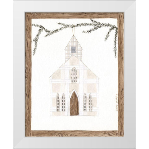 White Church White Modern Wood Framed Art Print by Shamp, Cindy