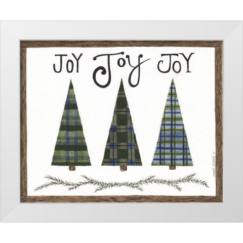 Joy Joy Joy White Modern Wood Framed Art Print by Shamp, Cindy