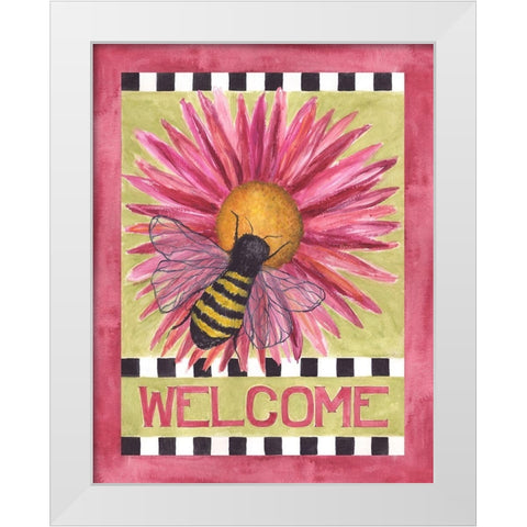 Welcome II White Modern Wood Framed Art Print by Shamp, Cindy