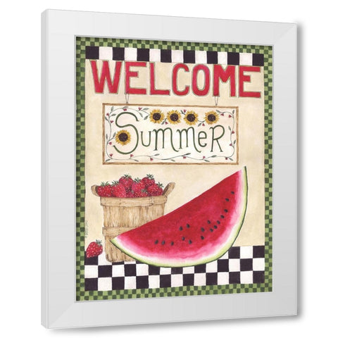 Welcome Summer White Modern Wood Framed Art Print by Shamp, Cindy