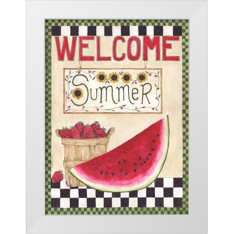 Welcome Summer White Modern Wood Framed Art Print by Shamp, Cindy