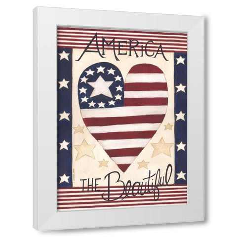 America the Beautiful White Modern Wood Framed Art Print by Shamp, Cindy