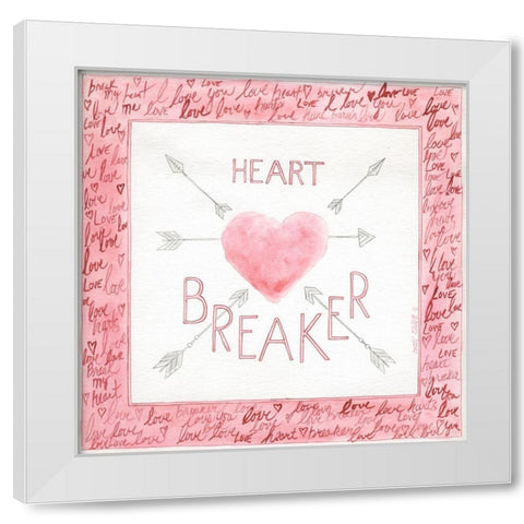 Heart Breaker White Modern Wood Framed Art Print by Shamp, Cindy
