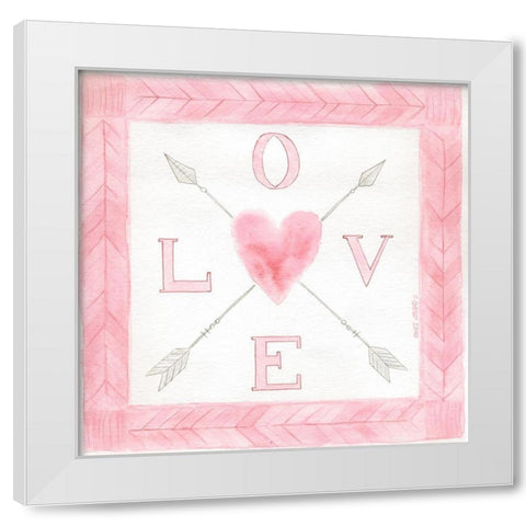 Love Arrows White Modern Wood Framed Art Print by Shamp, Cindy