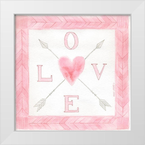 Love Arrows White Modern Wood Framed Art Print by Shamp, Cindy