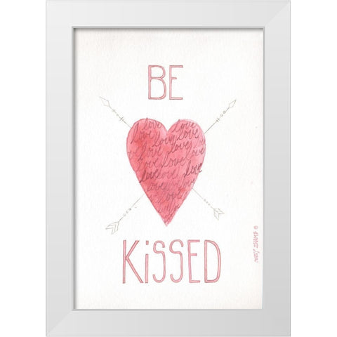 Be Kissed White Modern Wood Framed Art Print by Shamp, Cindy