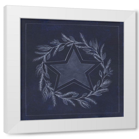 Blue Star White Modern Wood Framed Art Print by Shamp, Cindy