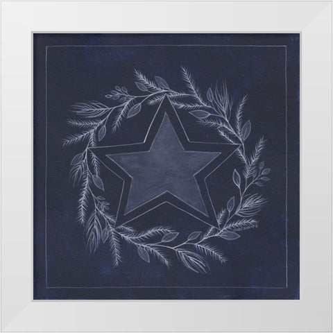 Blue Star White Modern Wood Framed Art Print by Shamp, Cindy