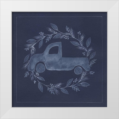Blue Truck White Modern Wood Framed Art Print by Shamp, Cindy